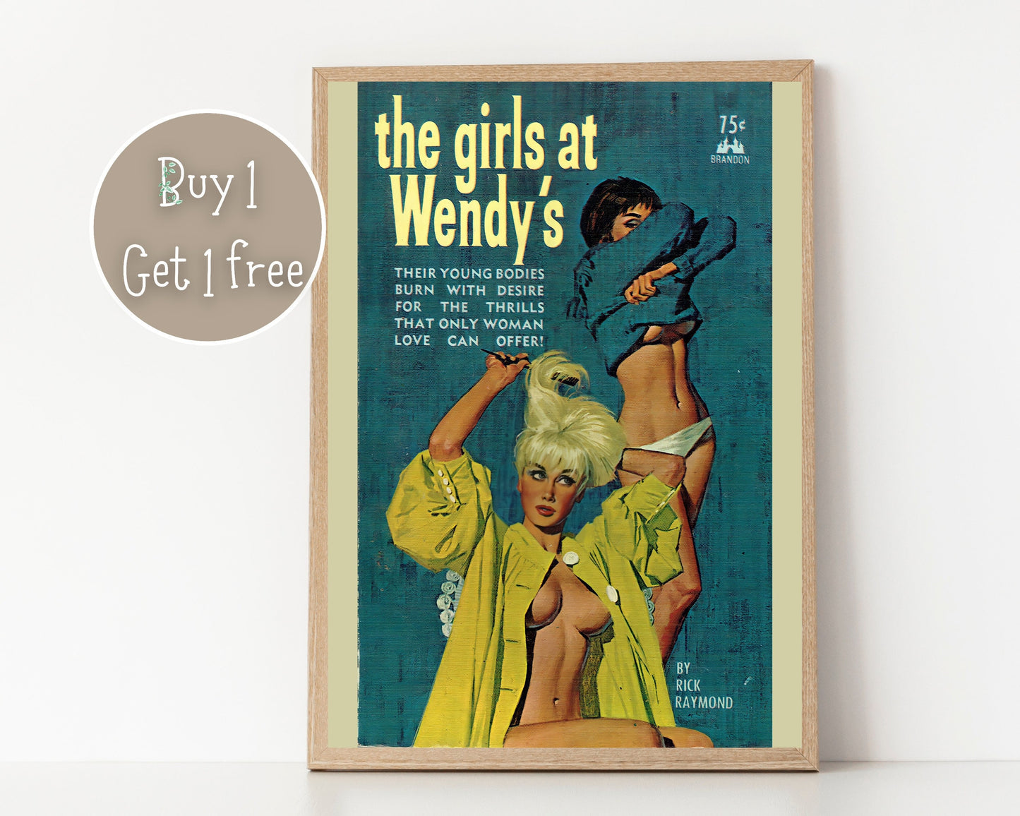 Pulp Cover Art | Lesbian Pulp Poster | Lesbian Art | LGBTQ | LGBTQIA | Queer Art Print | the girls at Wendy’s | Lesbian Pulp Art Print