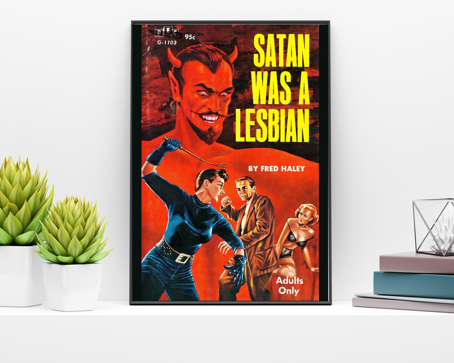 Pulp Cover Art | Lesbian Pulp Poster | Lesbian Art | LGBTQ | LGBTQIA | Queer Art Print | Satan was a lesbian | Lesbian Pulp Art Print