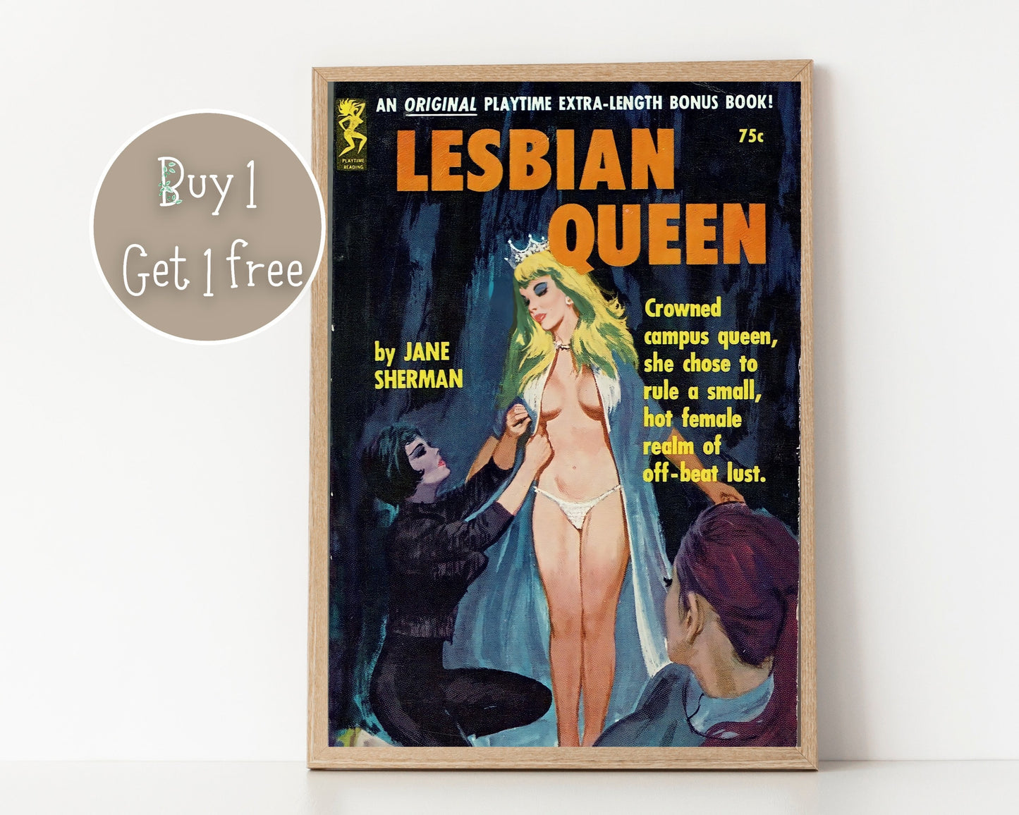 Pulp Cover Art | Lesbian Pulp Poster | Lesbian Art | LGBTQ | LGBTQIA | Queer Art Print | lesbian queen | Lesbian Pulp Art Print