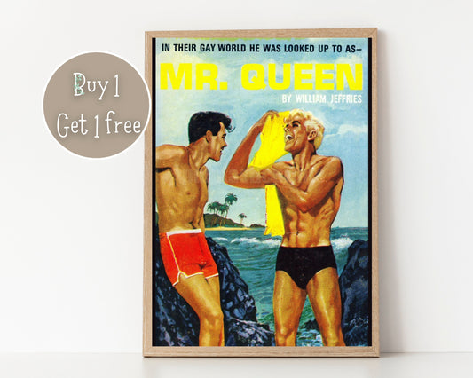 Pulp Cover Art | Gay Pulp Poster | Gay Art | LGBTQ | LGBTQIA | Queer Art Print | Mr. Queen | Gay Pulp Art Print