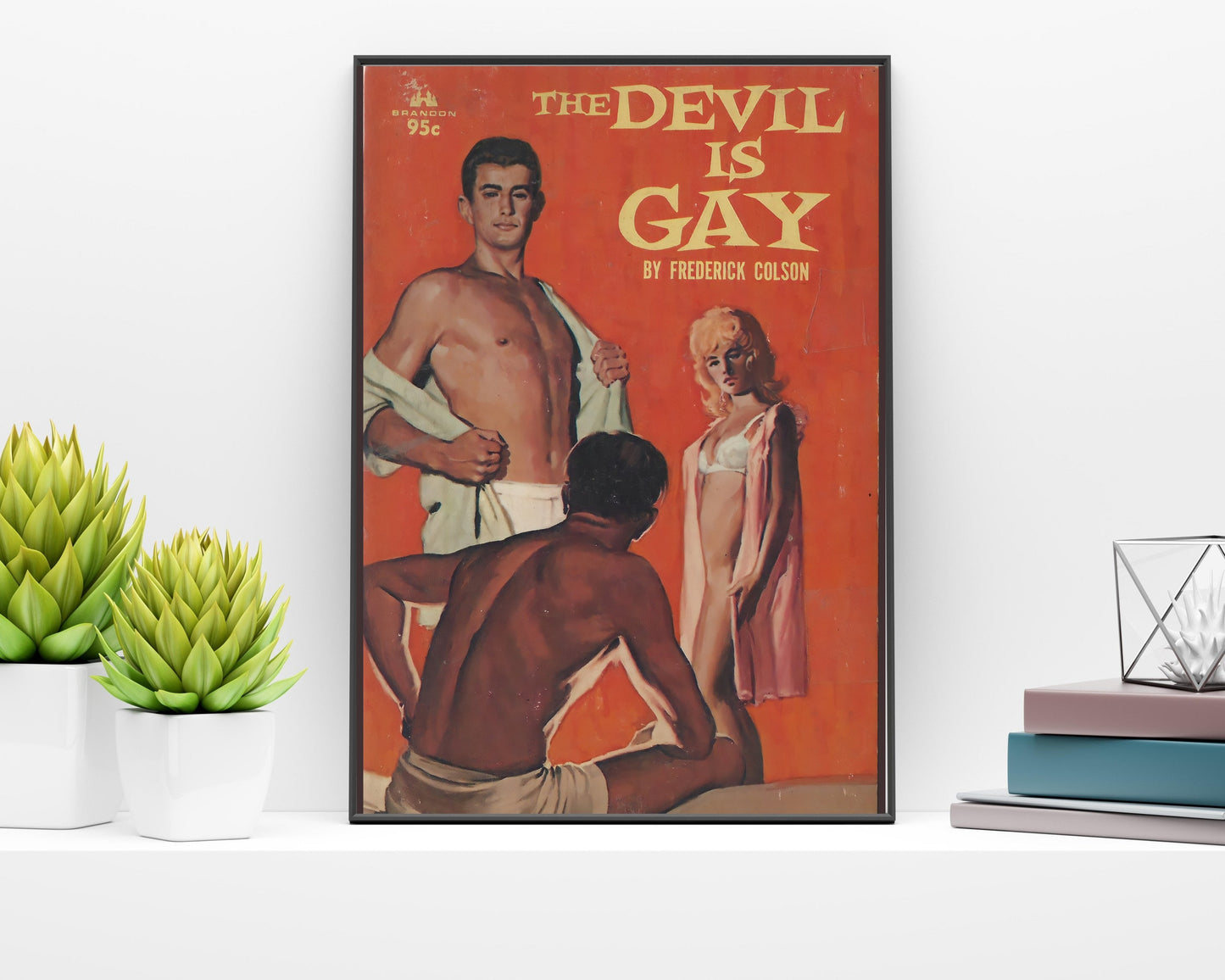 Pulp Cover Art | Gay Pulp Poster | Gay Art | LGBTQ | LGBTQIA | Queer Art Print | The devil is gay | Gay Pulp Art Print