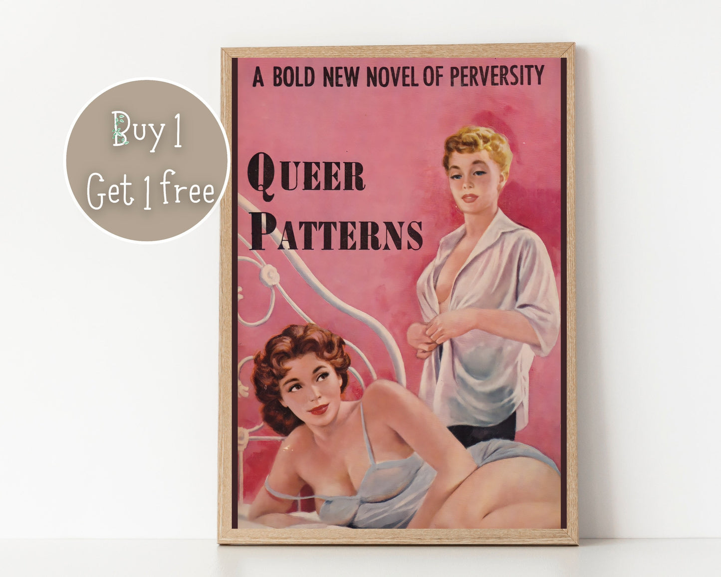 Pulp Cover Art | Lesbian Pulp Poster | Lesbian Art | LGBTQ | LGBTQIA | Queer Art Print | Queer patterns | Lesbian Pulp Art Print