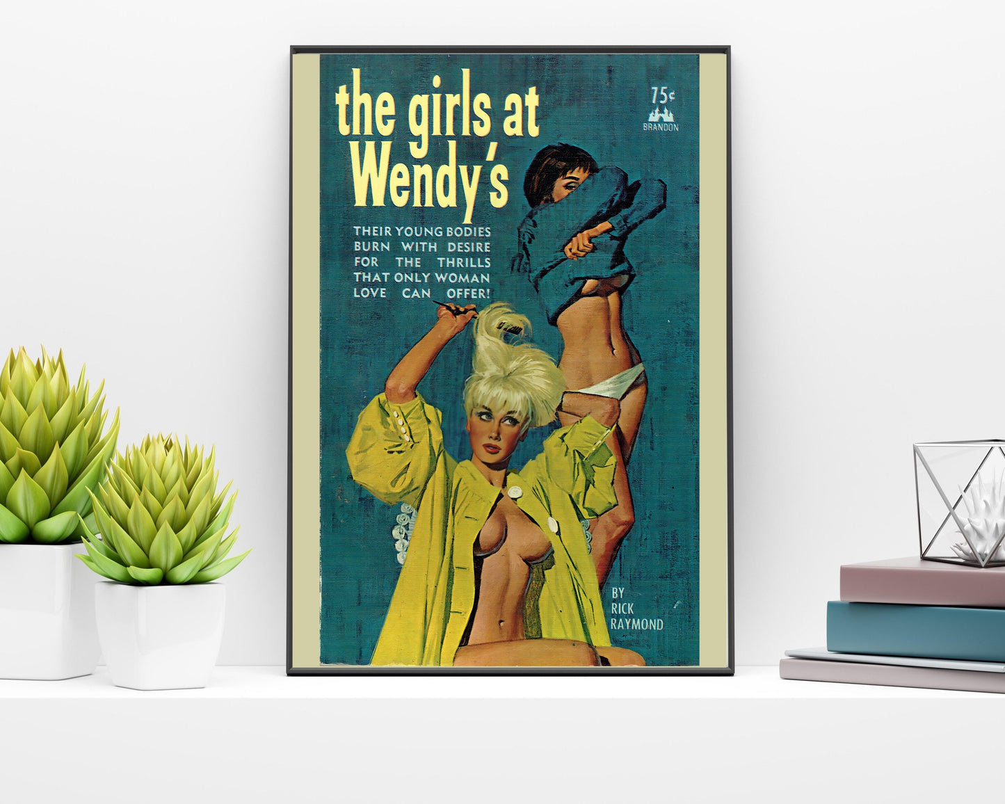 Pulp Cover Art | Lesbian Pulp Poster | Lesbian Art | LGBTQ | LGBTQIA | Queer Art Print | the girls at Wendy’s | Lesbian Pulp Art Print