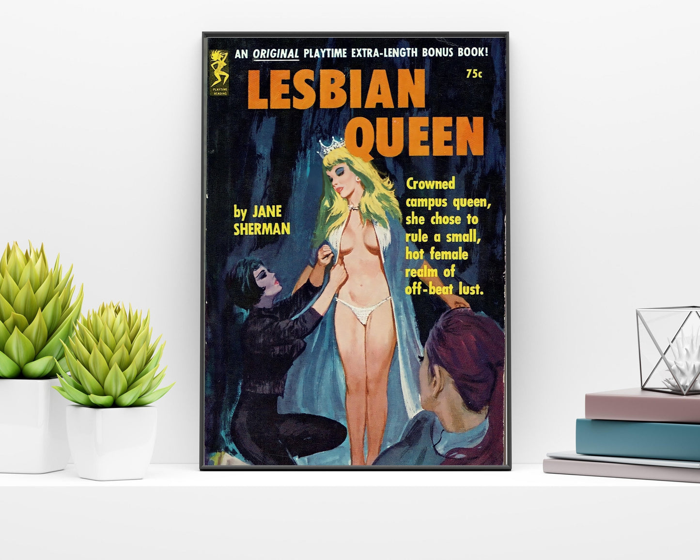 Pulp Cover Art | Lesbian Pulp Poster | Lesbian Art | LGBTQ | LGBTQIA | Queer Art Print | lesbian queen | Lesbian Pulp Art Print