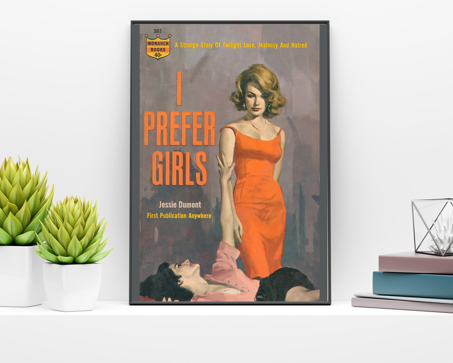 Pulp Cover Art | Lesbian Pulp Poster | Lesbian Art | LGBTQ | LGBTQIA | Queer Art Print | I prefer girl | Lesbian Pulp Art Print