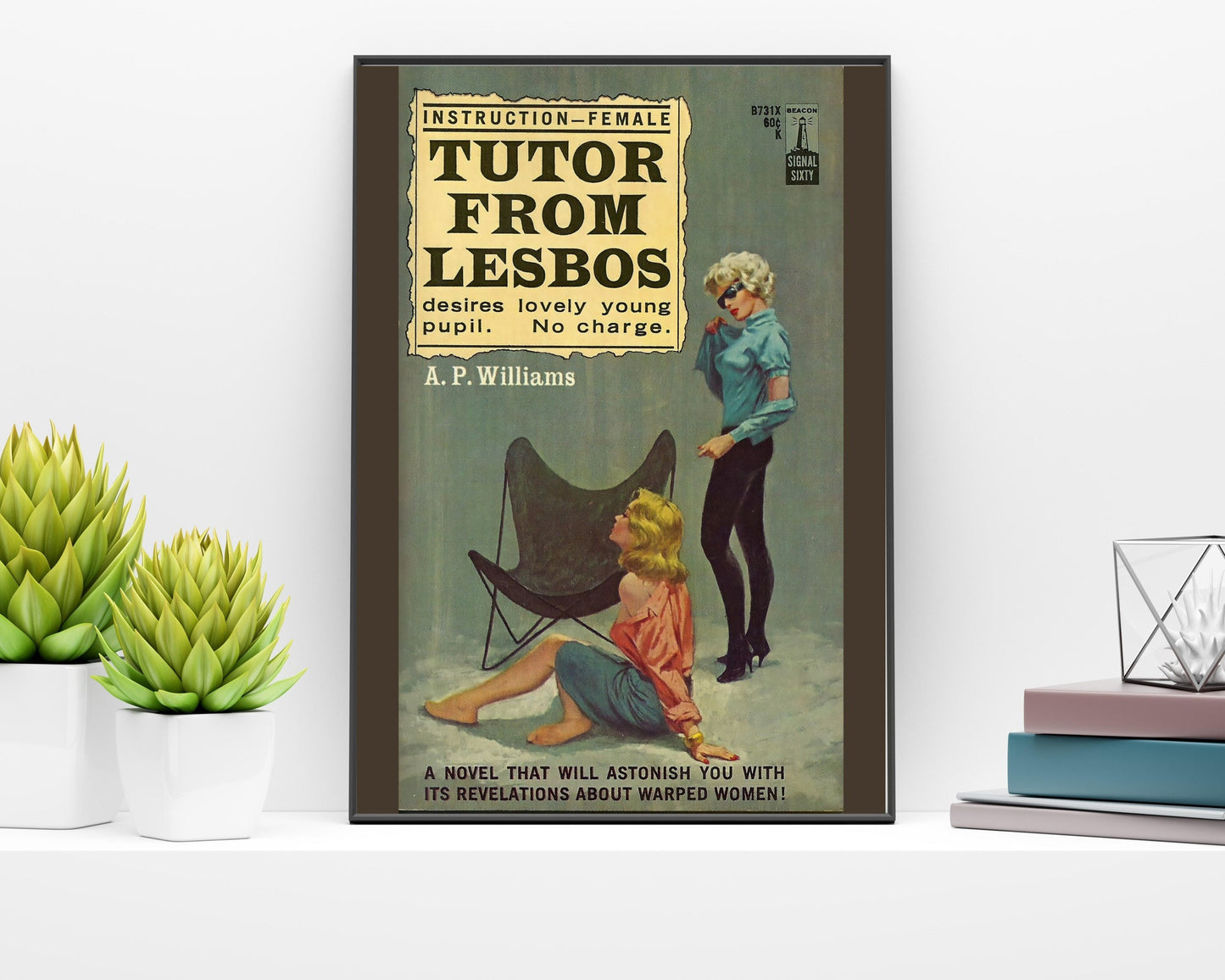 Pulp Cover Art | Lesbian Pulp Poster | Lesbian Art | LGBTQ | LGBTQIA | Queer Art Print | tutor from lesbos | Lesbian Pulp Art Print