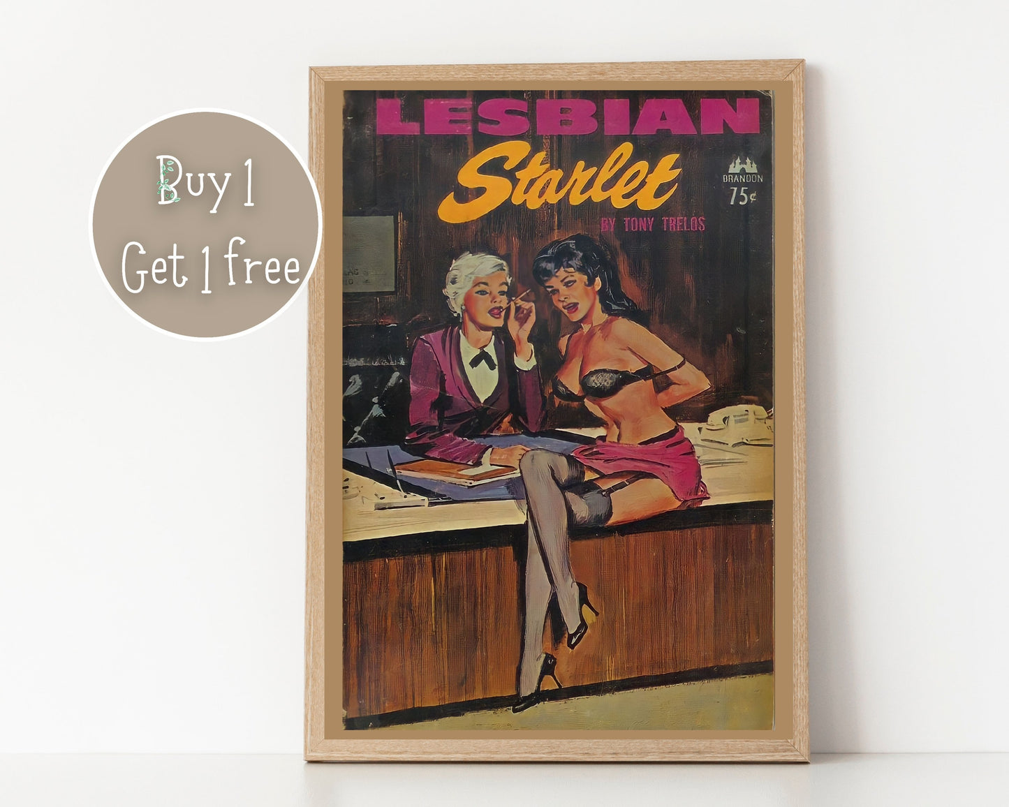 Pulp Cover Art | Lesbian Pulp Poster | Lesbian Art | LGBTQ | LGBTQIA | Queer Art Print | lesbian starlet | Lesbian Pulp Art Print