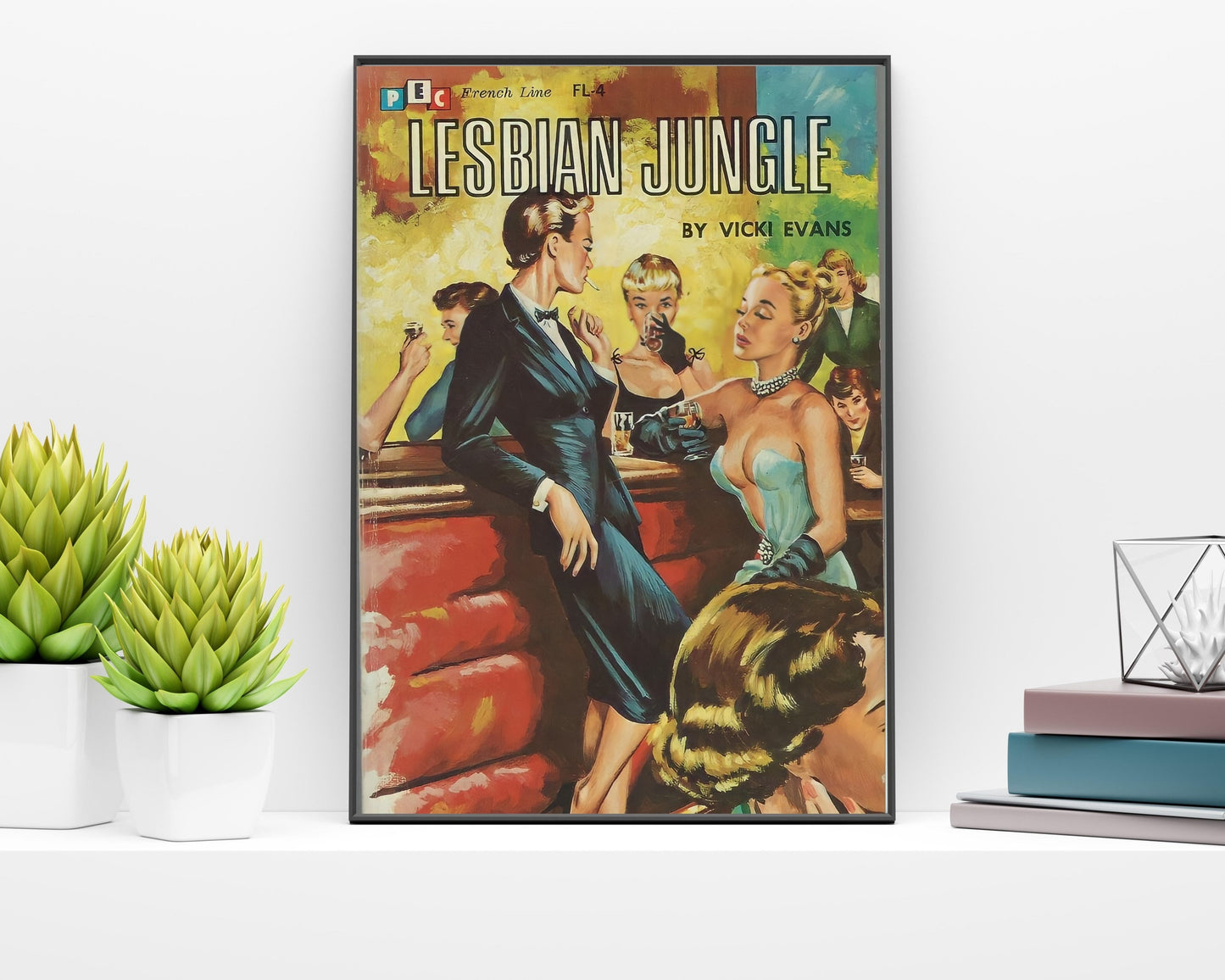 Pulp Cover Art | Lesbian Pulp Poster | Lesbian Art | LGBTQ | LGBTQIA | Queer Art Print | Lesbian jungle | Lesbian Pulp Art Print