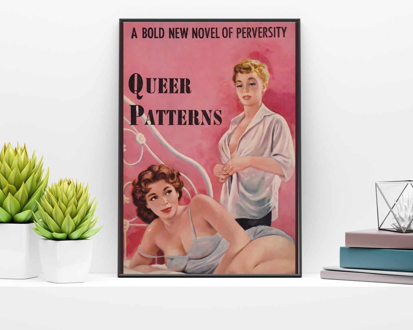 Pulp Cover Art | Lesbian Pulp Poster | Lesbian Art | LGBTQ | LGBTQIA | Queer Art Print | Queer patterns | Lesbian Pulp Art Print