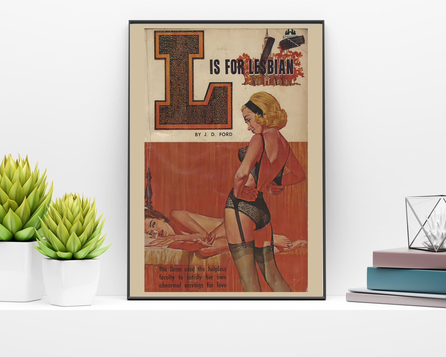 Pulp Cover Art | Lesbian Pulp Poster | Lesbian Art | LGBTQ | LGBTQIA | Queer Art Print | L is for lesbian | Lesbian Pulp Art Print