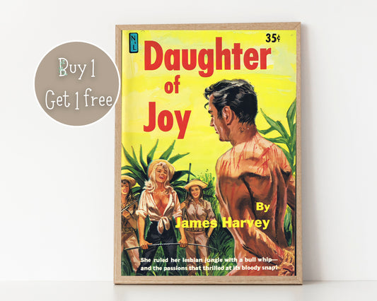 Pulp Cover Art | Lesbian Pulp Poster | Lesbian Art | LGBTQ | LGBTQIA | Queer Art Print | Daughter of joy | Lesbian Pulp Art Print