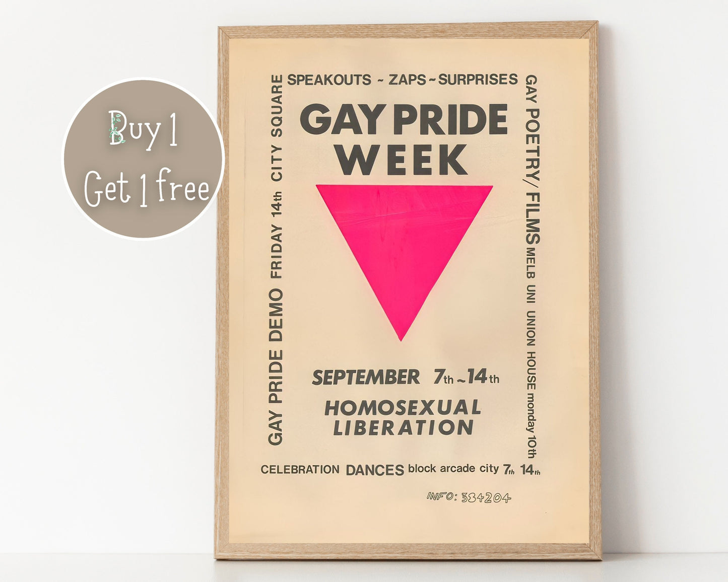 Gay Liberation Front Poster 1970 | Gay Art | Gay Rights Print | Vintage Wall Art | LGBT Prints | Pride Gift | Pride Poster | LGBTQ Art