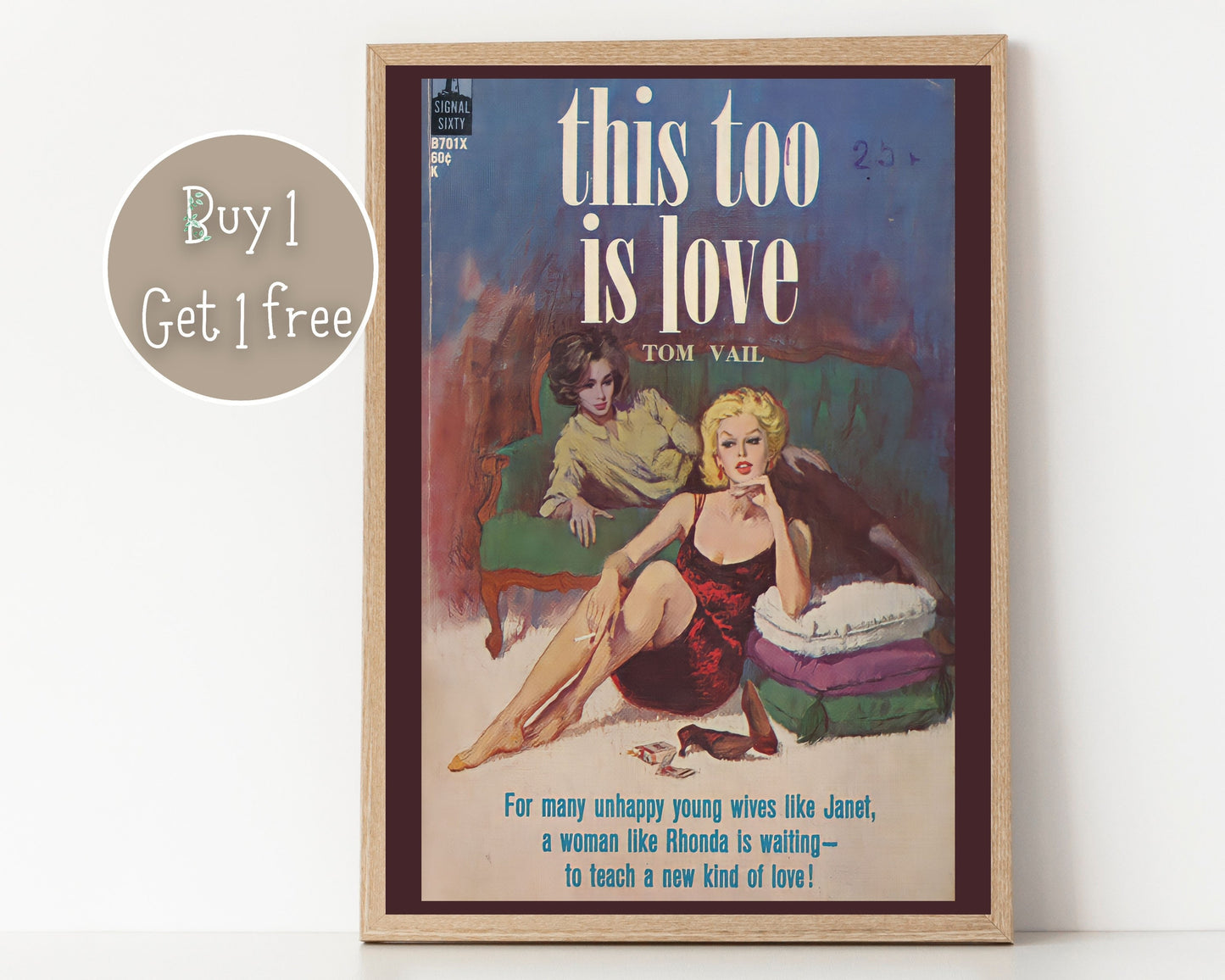 Pulp Cover Art | Lesbian Pulp Poster | Lesbian Art | LGBTQ | LGBTQIA | Queer Art Print | This too is love | Lesbian Pulp Art Print