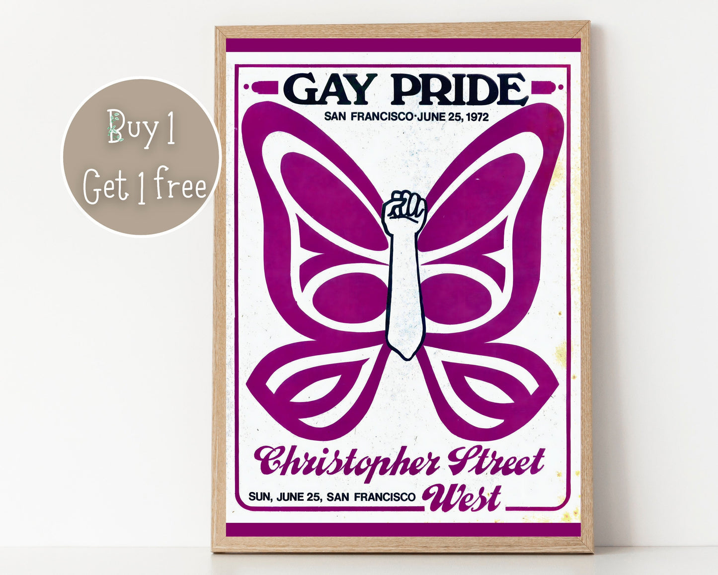 Gay Liberation Front Poster 1970 | Gay Art | Gay Rights Print | Vintage Wall Art | LGBT Prints | Pride Gift | Pride Poster | LGBTQ Art