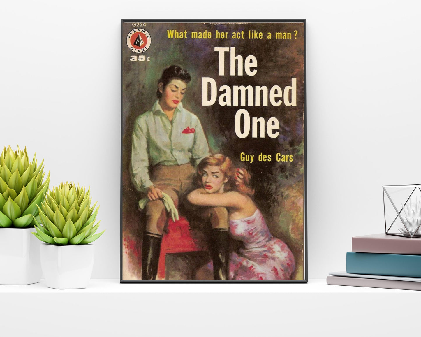 Pulp Cover Art | Lesbian Pulp Poster | Lesbian Art | LGBTQ | LGBTQIA | Queer Art Print | The Damned one | Lesbian Pulp Art Print