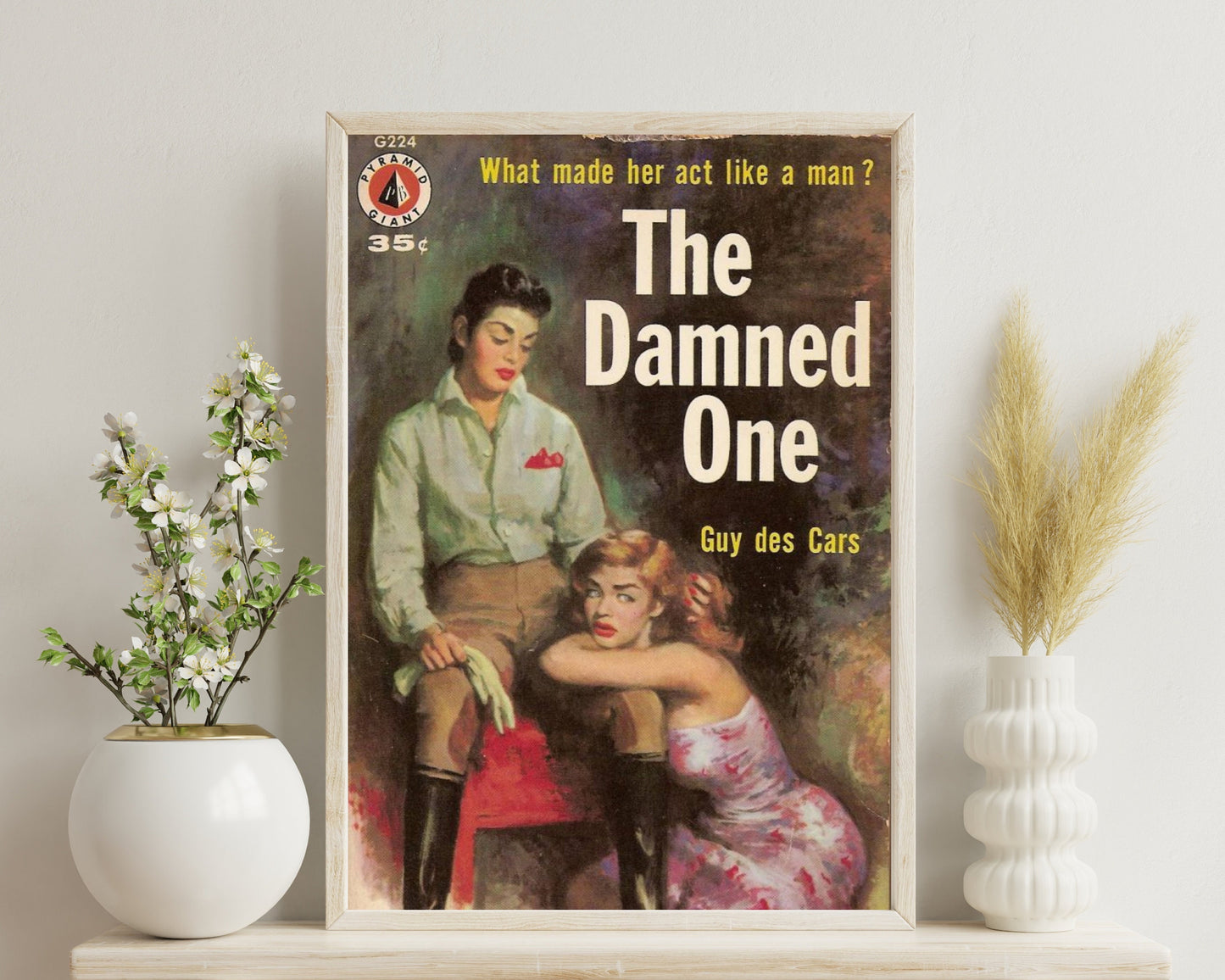 Pulp Cover Art | Lesbian Pulp Poster | Lesbian Art | LGBTQ | LGBTQIA | Queer Art Print | The Damned one | Lesbian Pulp Art Print