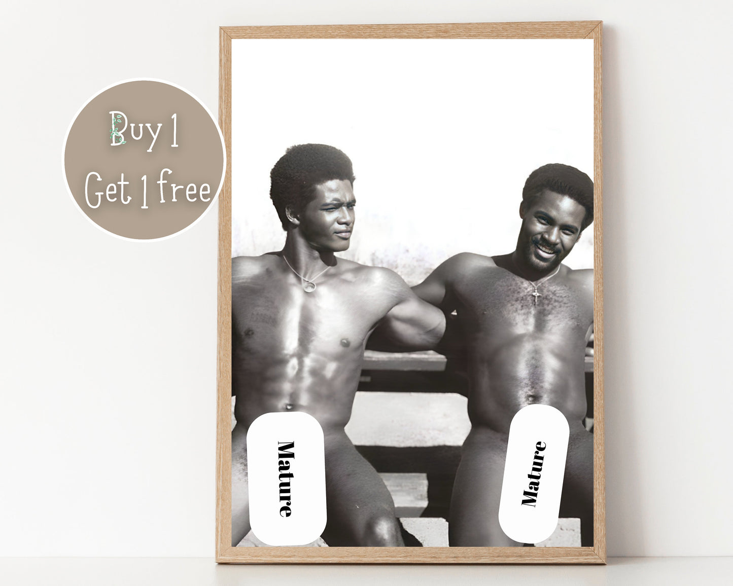 Vintage Black Gay art | Gay couple | Black Gay photo | Black Gay Man | Black lgbtq love | Black King | Black Gay print | Black Gay Pride