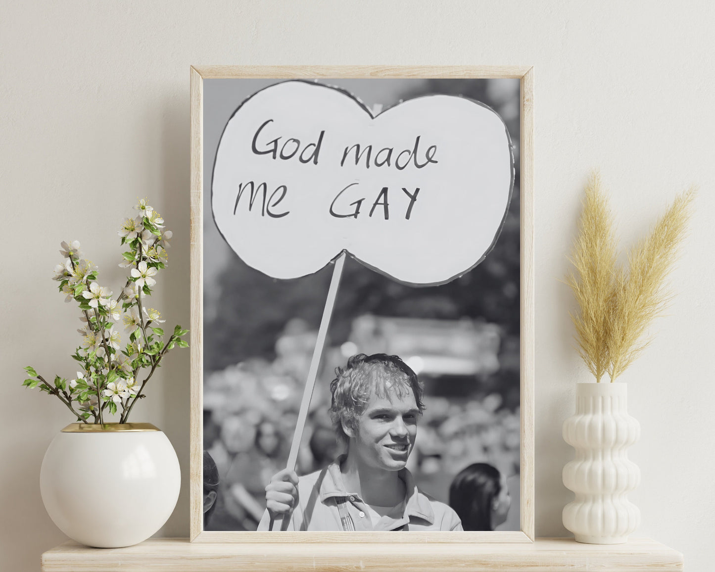 God Made me Gay Poster 1970 | Gay Art | Gay Rights Print | Vintage Wall Art | LGBT Prints | Pride Gift | Pride Poster | LGBTQ Art