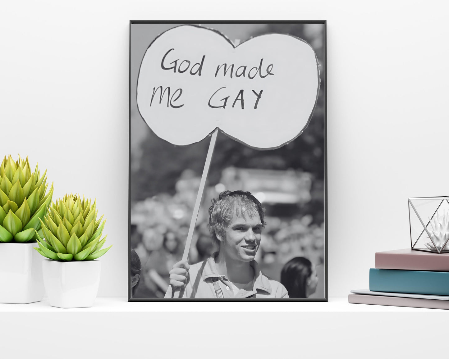 God Made me Gay Poster 1970 | Gay Art | Gay Rights Print | Vintage Wall Art | LGBT Prints | Pride Gift | Pride Poster | LGBTQ Art