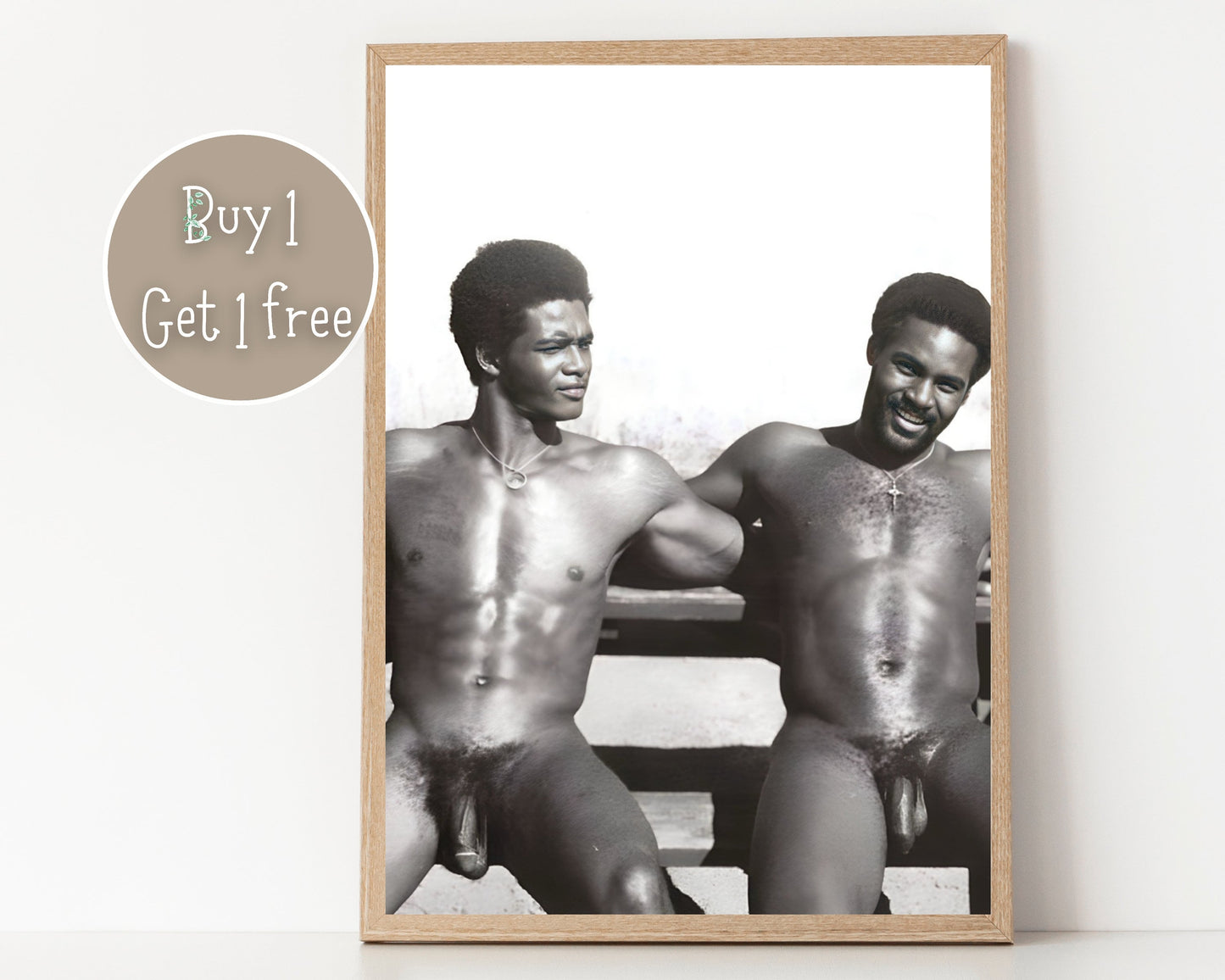 Vintage Black Gay art | Gay couple | Black Gay photo | Black Gay Man | Black lgbtq love | Black King | Black Gay print | Black Gay Pride