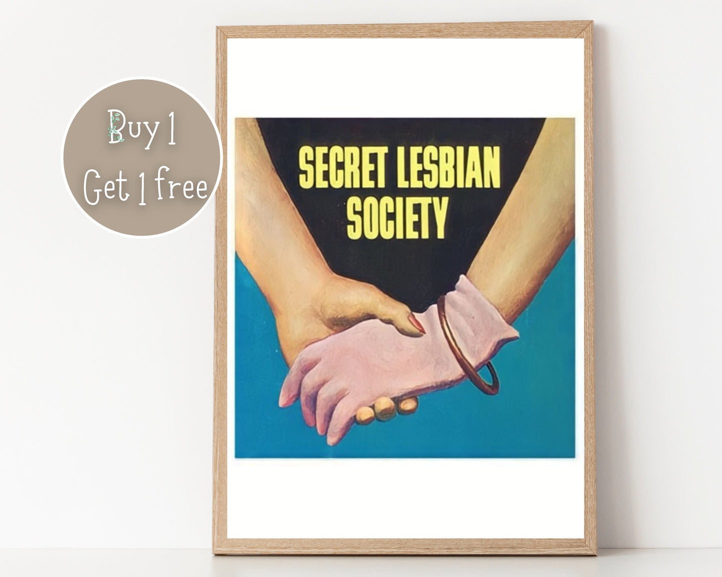 Secret Lesbian Society Poster 1970 | Gay Art | Gay Rights Print | Vintage Wall Art | LGBT Prints | Pride Gift | Pride Poster | Lesbian Art