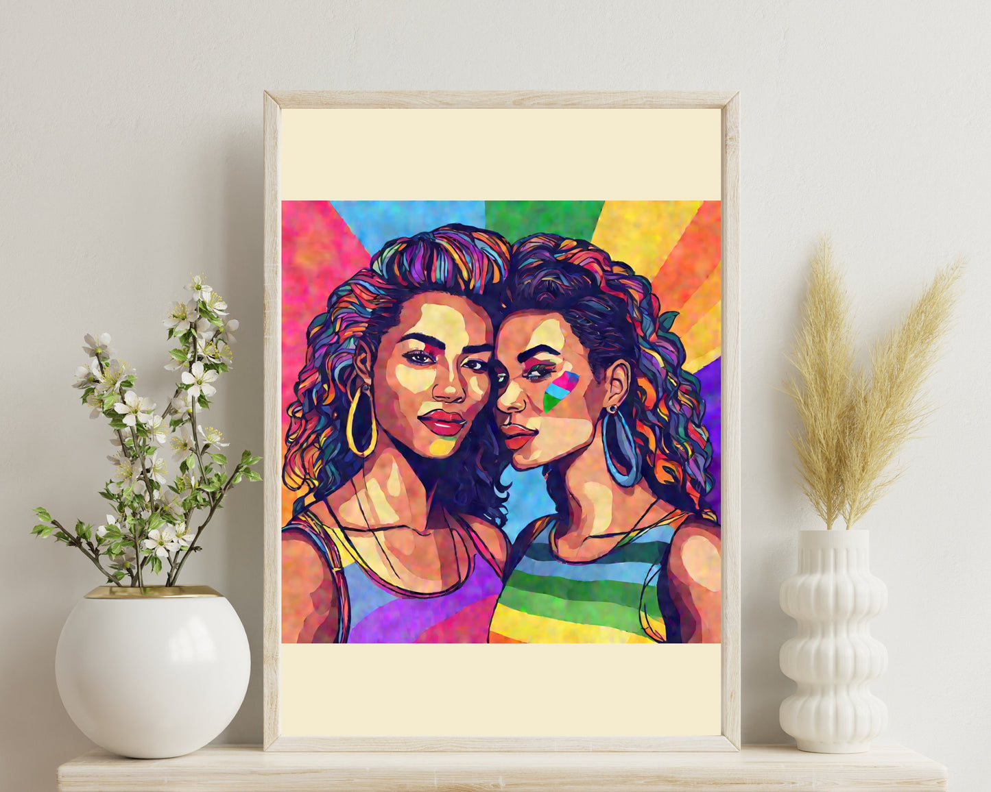 Lesbian Art | Lesbian gifts | Lesbian Print | Lesbian Painting | Lesbian Poster | Home Decor Wall Art | Gay Art | Pride Art | LGBTQ Art