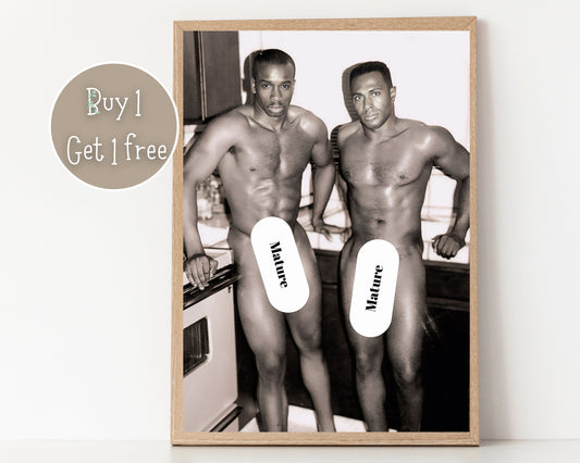 Vintage Black Gay art | Gay couple | Black Gay photo | Black Gay Man | Black lgbtq love | Black King | Black Gay print | Black Gay Pride