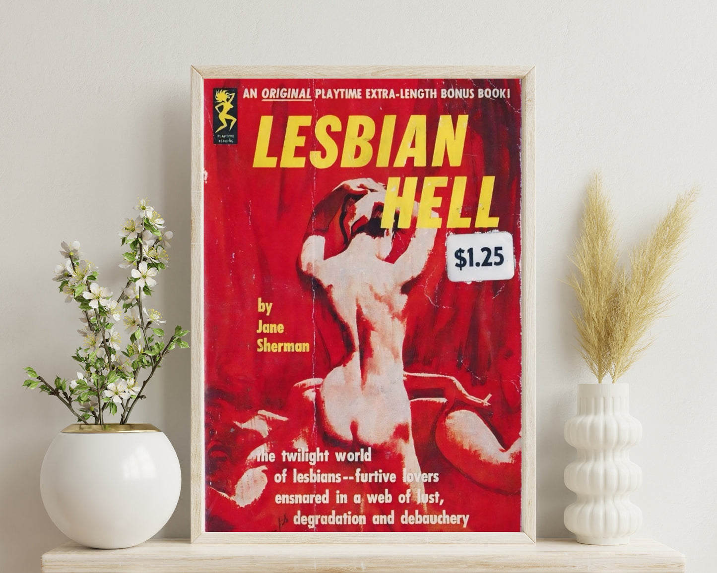 Pulp Cover Art | Lesbian Pulp Poster | Lesbian Wall Art | WLW art | Sapphic Art | Queer Art Print | Lesbian Hell | Lesbian Pulp Art Print