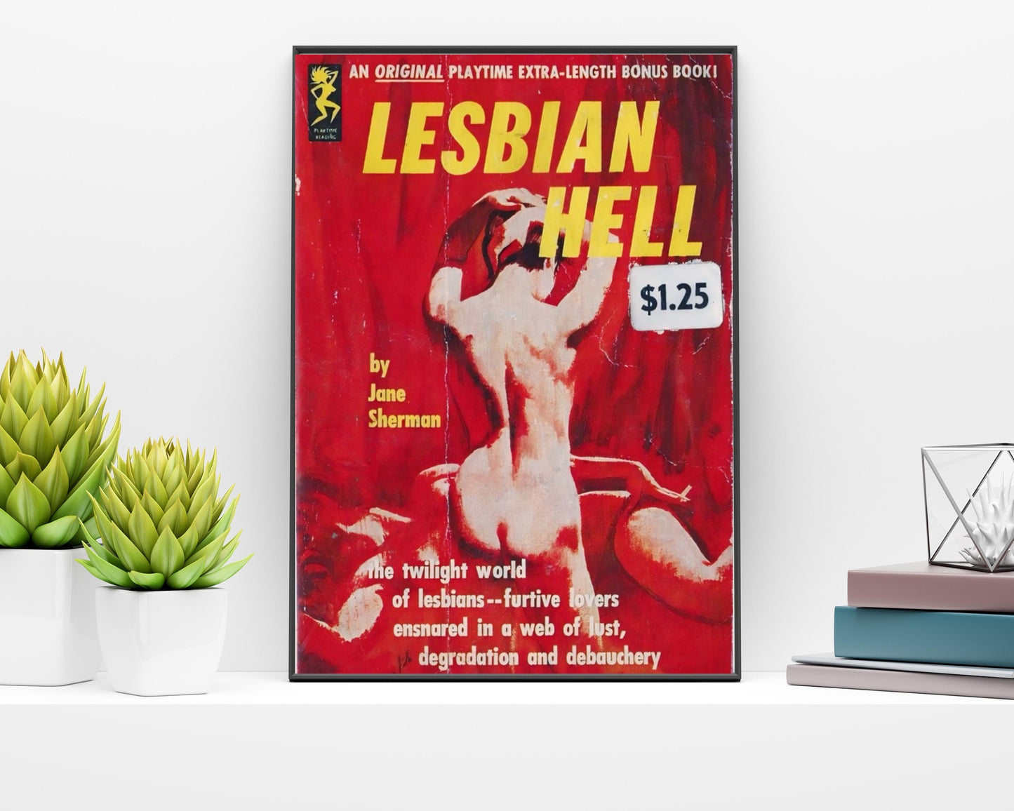 Pulp Cover Art | Lesbian Pulp Poster | Lesbian Wall Art | WLW art | Sapphic Art | Queer Art Print | Lesbian Hell | Lesbian Pulp Art Print